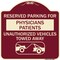 Signmission Reserved Parking for Physicians Patients Unauthorized Vehicles Towed Away, A-DES-BU-1818-23080 A-DES-BU-1818-23080 - alternate 1